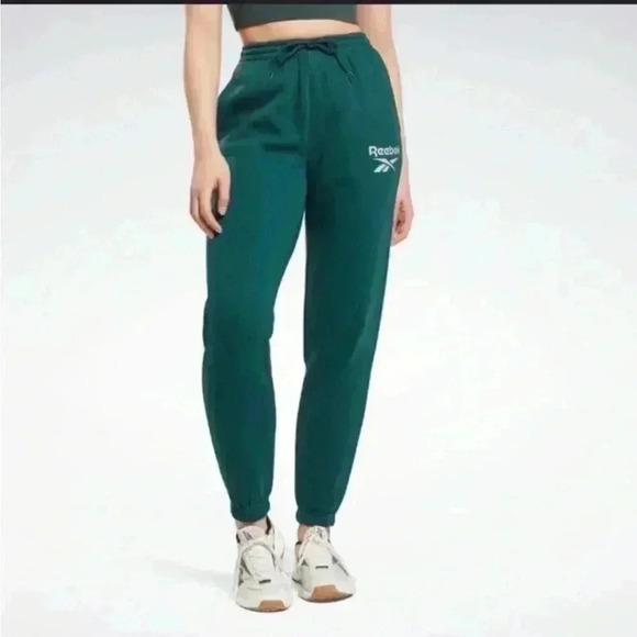 New with tags Reebok forest green ri bl fleece sweatpants in size xs - Picture 1 of 6